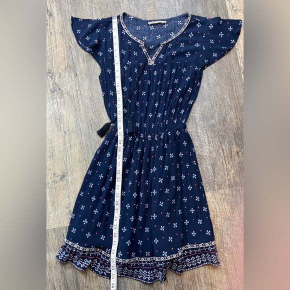 LCW Casual Women’s Boho Summer Lined Crinkle Cinched Waist Dress Size S/M - Picture 5 of 8